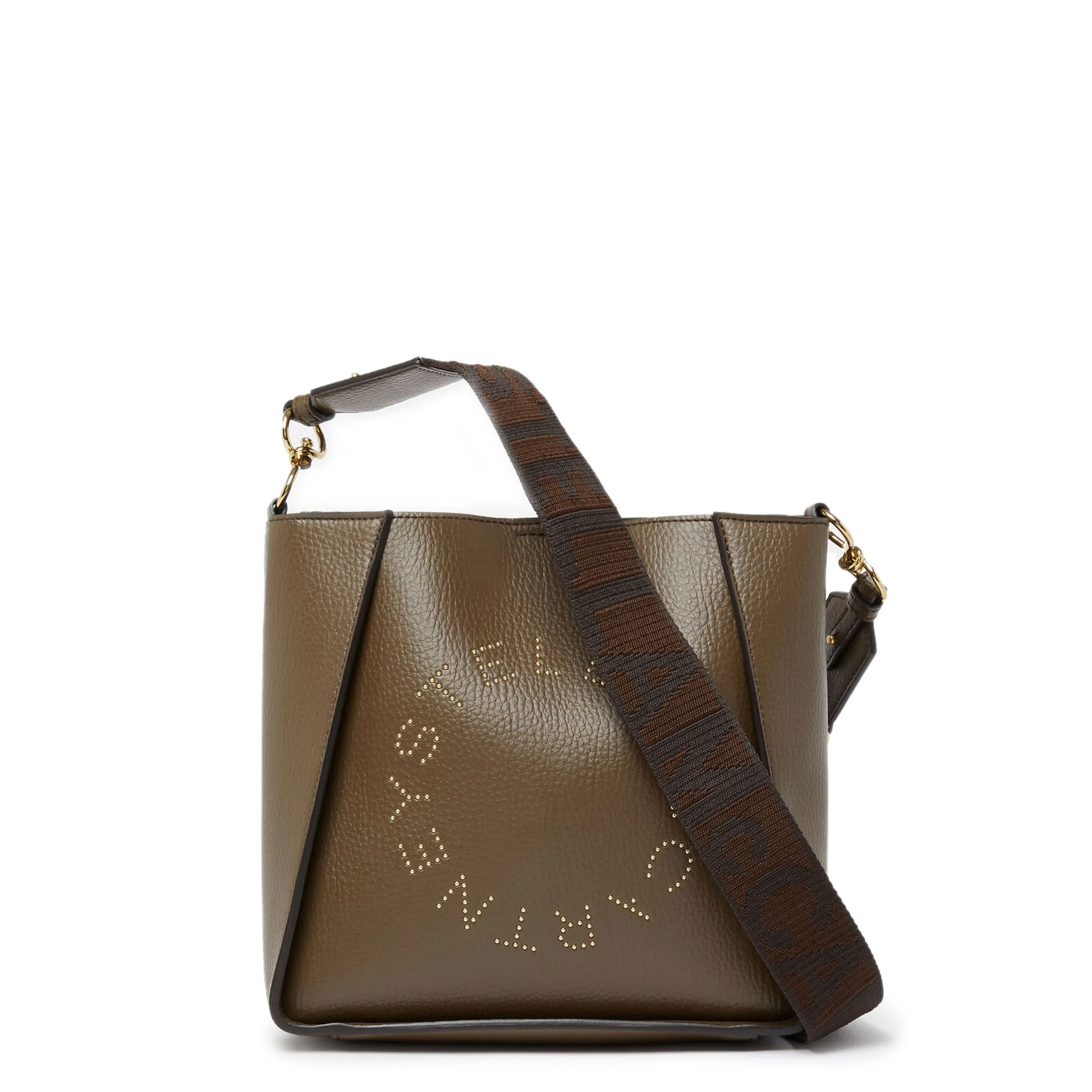 Stella Logo Mini Bandoulière Hobo Grain à Clous, Sacs Marron_Stella Mccartney_Sacs
