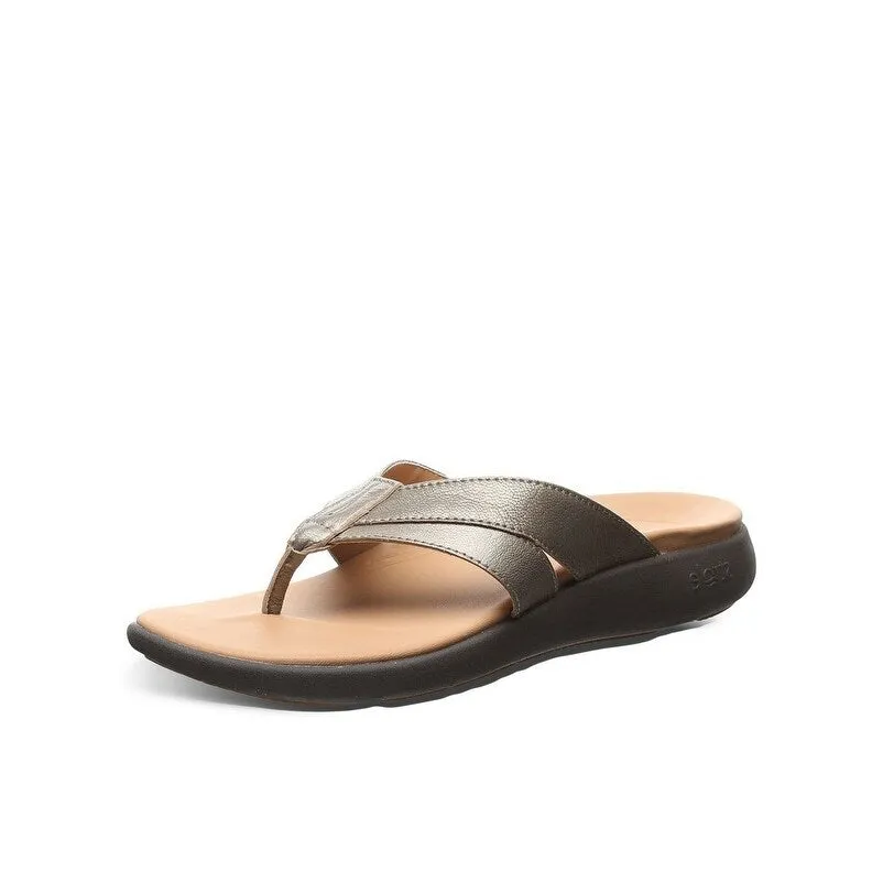 Strole Chaussures Décontractées Femmes Bliss Flip-Flop à Dessus en Cuir S761W
