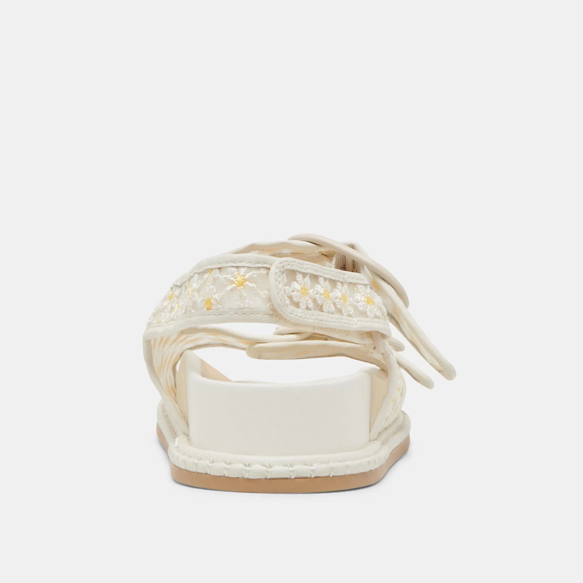 SANDALES FLORALES STUART BLANC MESH JAUNE FLORAL