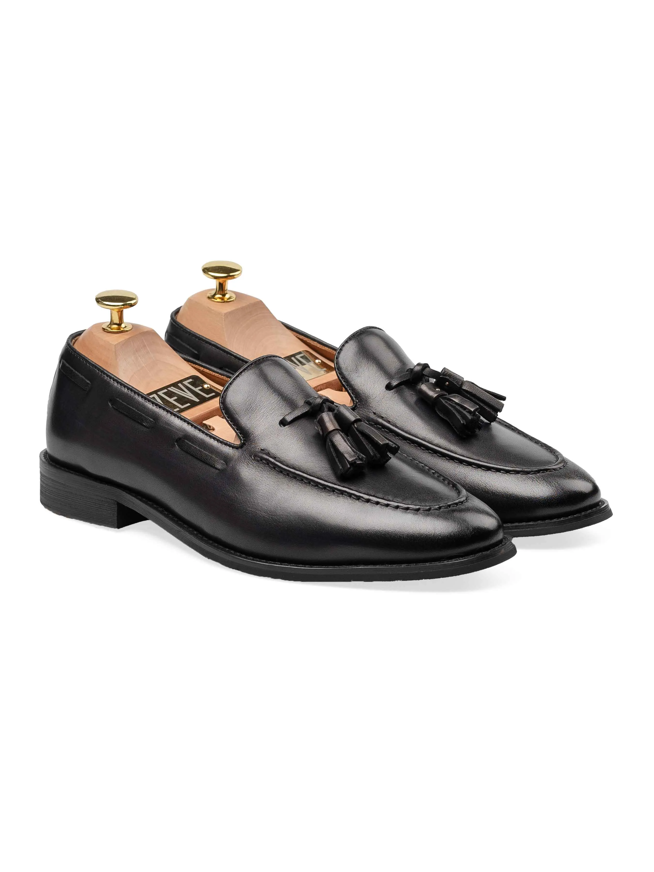 Mocassin à gland - Gris noir (Patine peinte à la main)