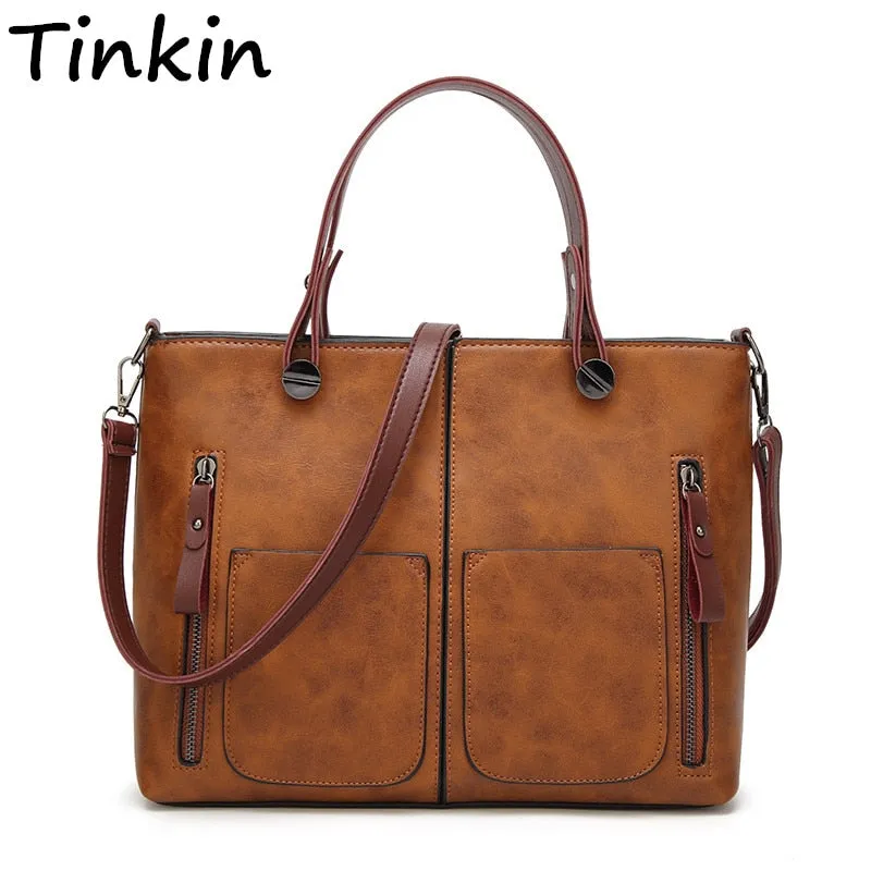 Sac à bandoulière vintage Tinkin - Sacs à main décontractés pour femmes pour les courses quotidiennes - Collection Fashion Nova