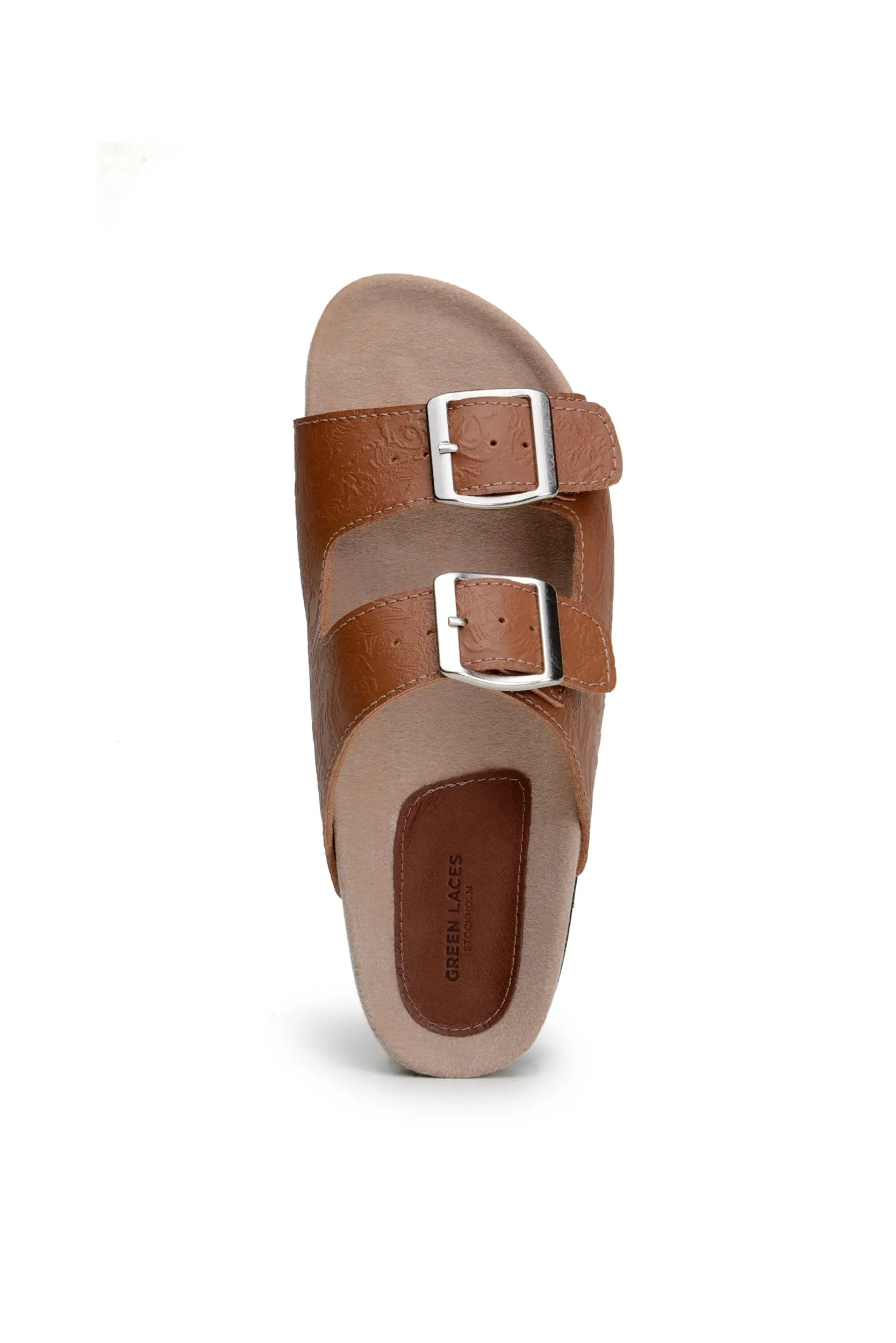 Sandales Femme Truda à Deux Brides en Simili-Cuir | Motif Tan