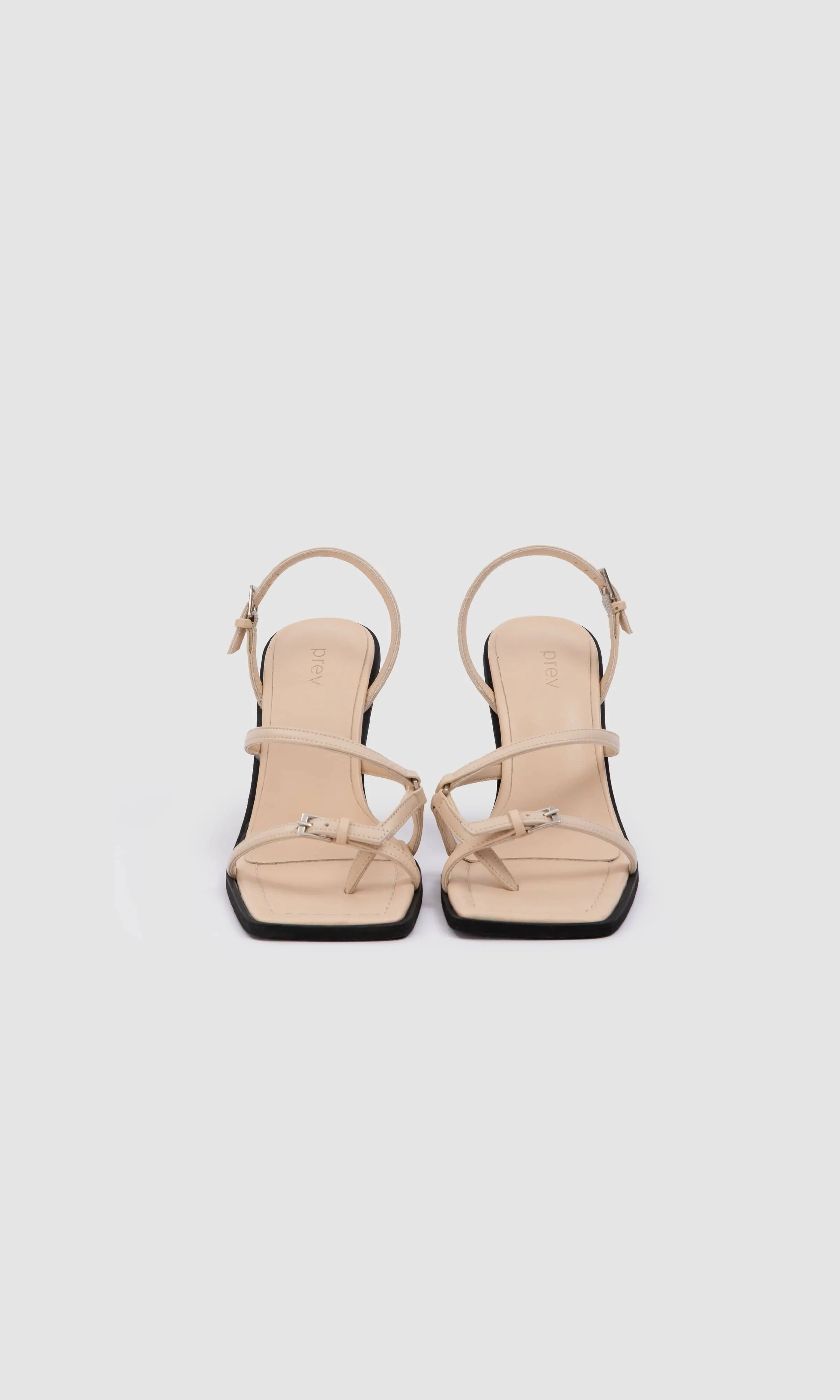 Sandales à talons Vicki Vegan en similicuir pomme | Crème