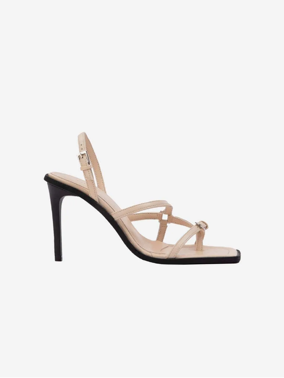 Sandales à talons Vicki Vegan en similicuir pomme | Crème