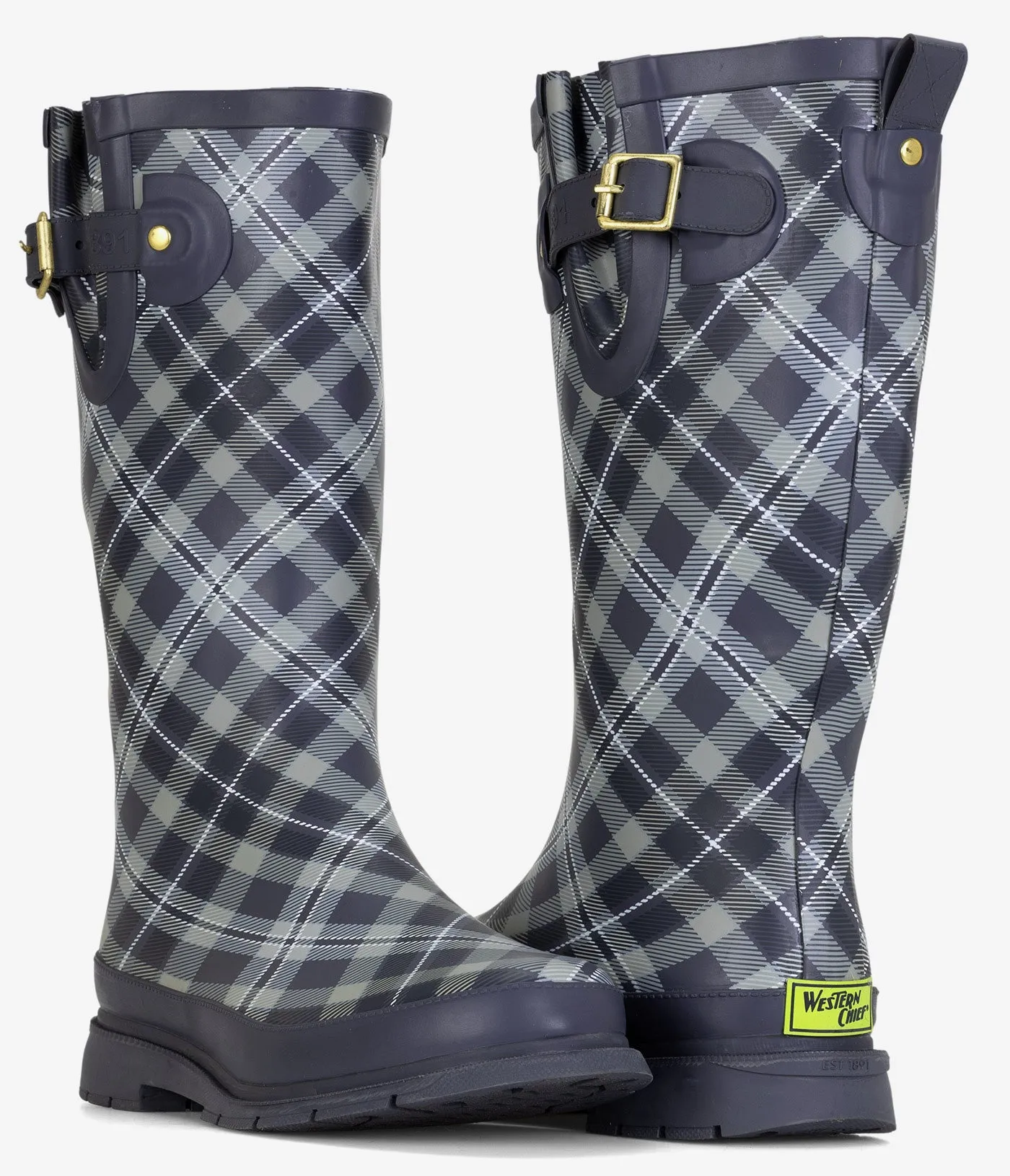 Bottes de pluie hautes à carreaux Western Chief pour femmes