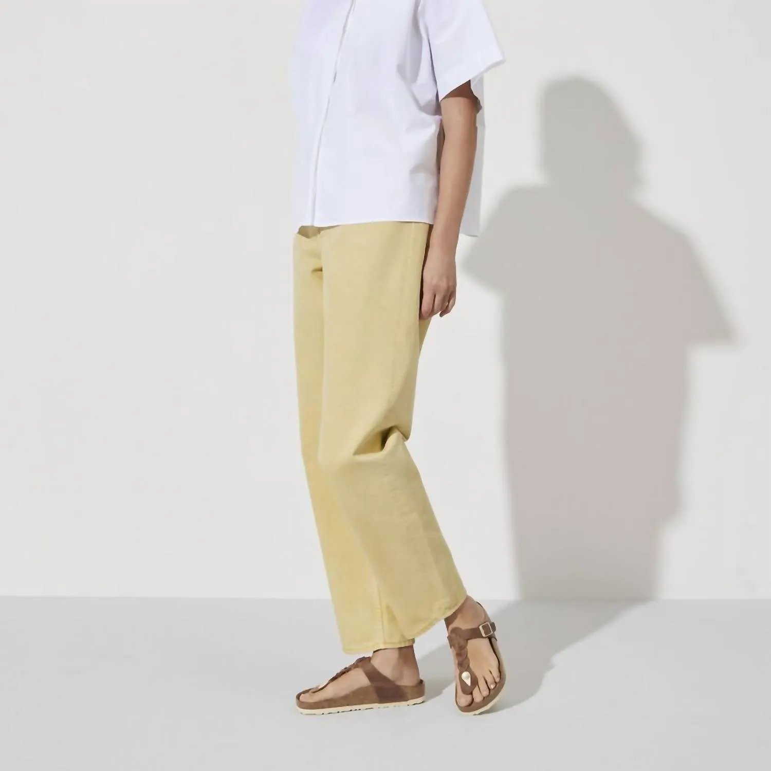 Sandale tressée Gizeh pour femme en cognac