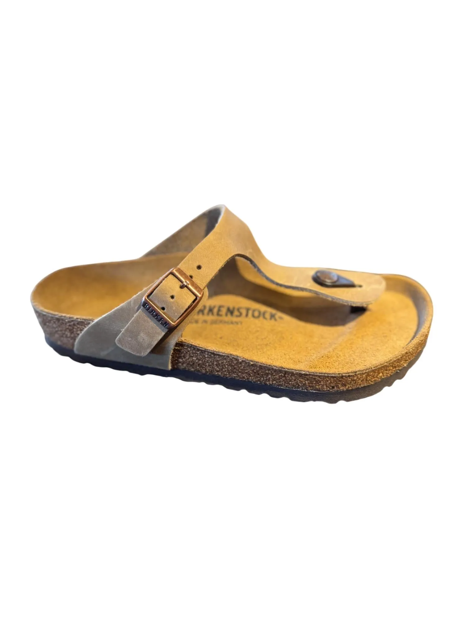 Sandale Gizeh Bs pour femme en cuir brun huilé