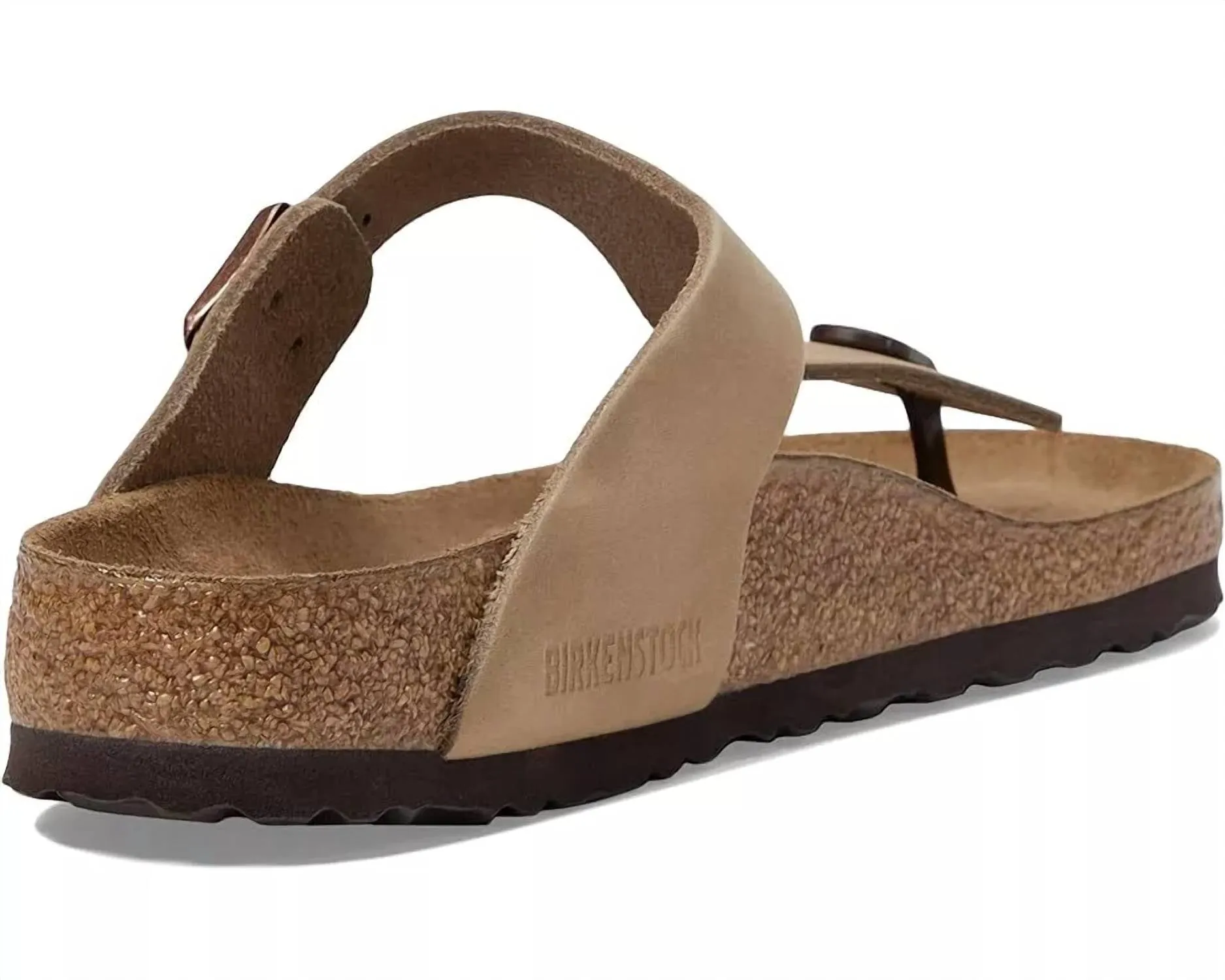 Sandale Gizeh Bs pour femme en cuir brun huilé