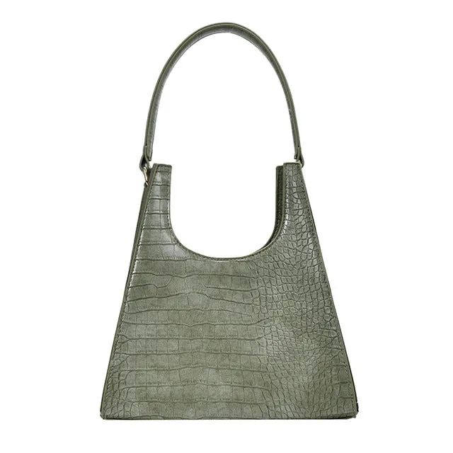 Sac à main femme rétro en alligator Sac sous les aisselles vintage Petit sac à main triangulaire pour femme Sac à épaule de luxe en crocodile LadyA155 Fashion Nova Bags