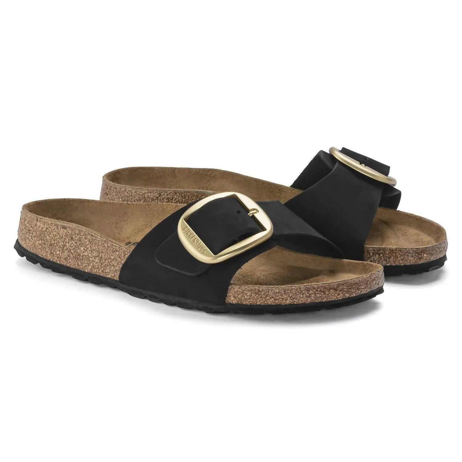 Sandale Madrid à grande boucle pour femme en noir