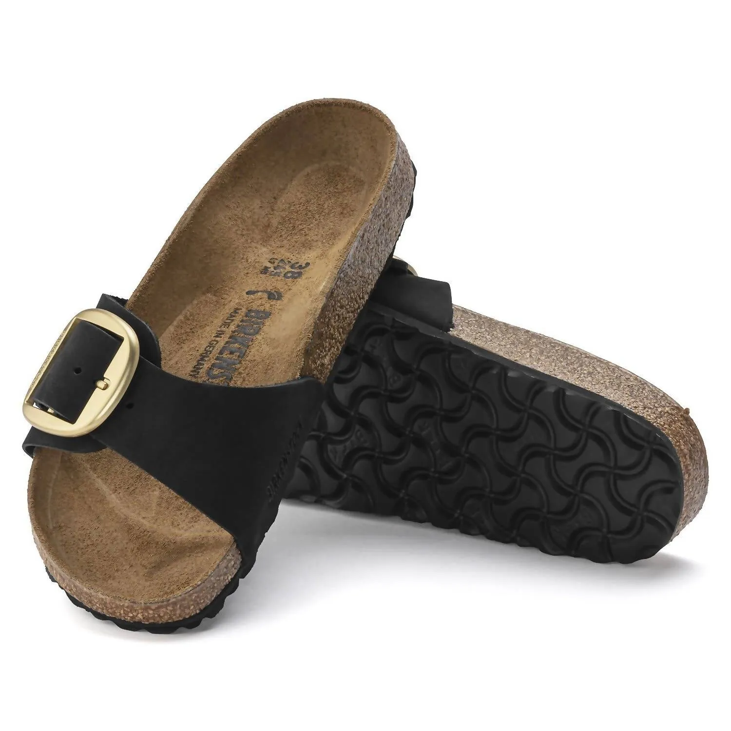 Sandale Madrid à grande boucle pour femme en noir