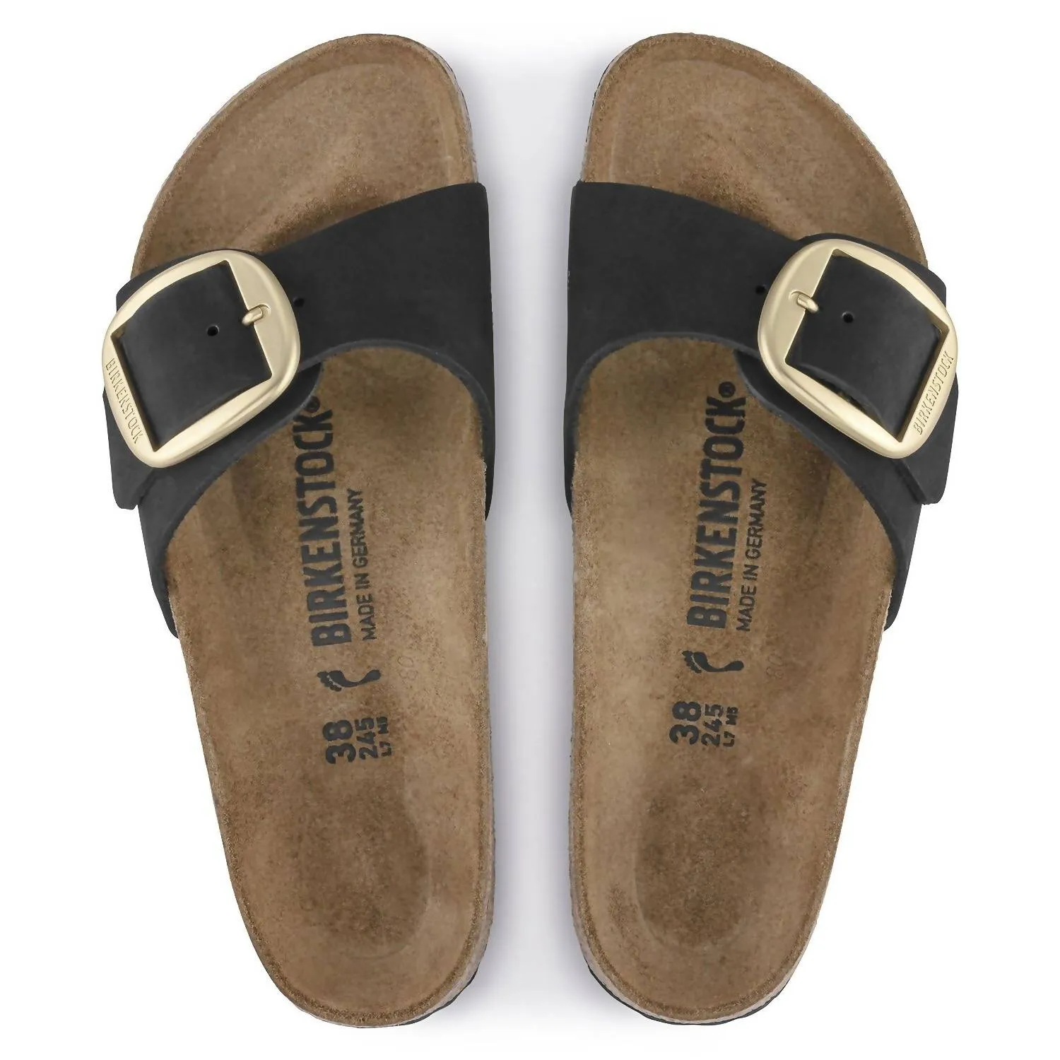 Sandale Madrid à grande boucle pour femme en noir