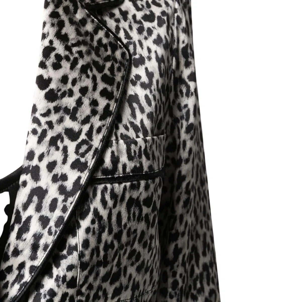 Veste en soie à motif léopard Ysl