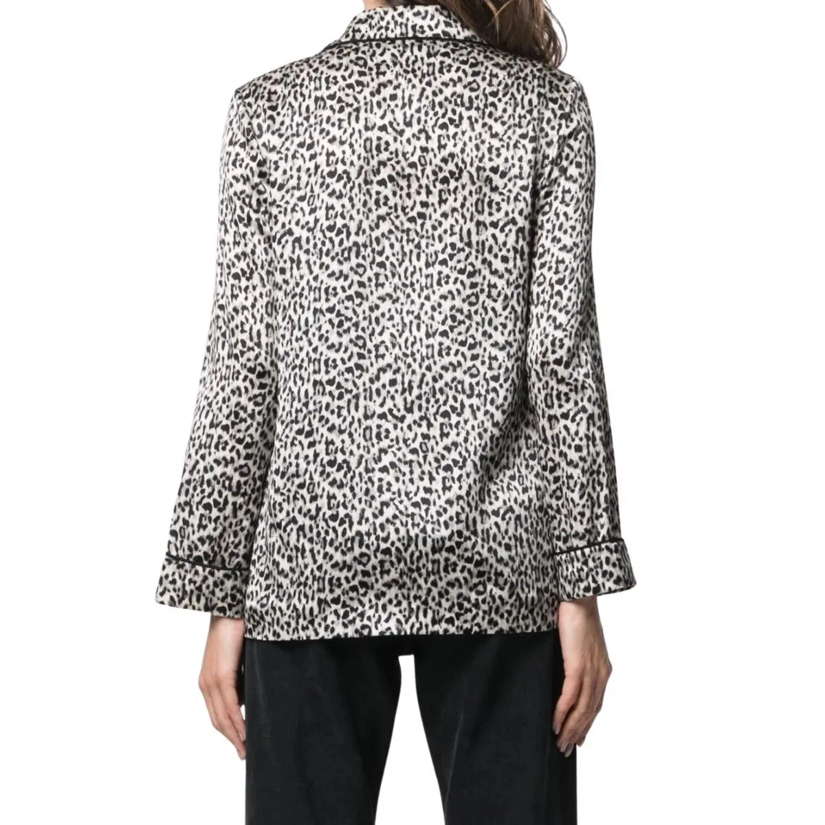 Veste en soie à motif léopard Ysl