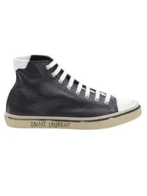 Ysl Bags Malibu Laceup Leather Sneakers