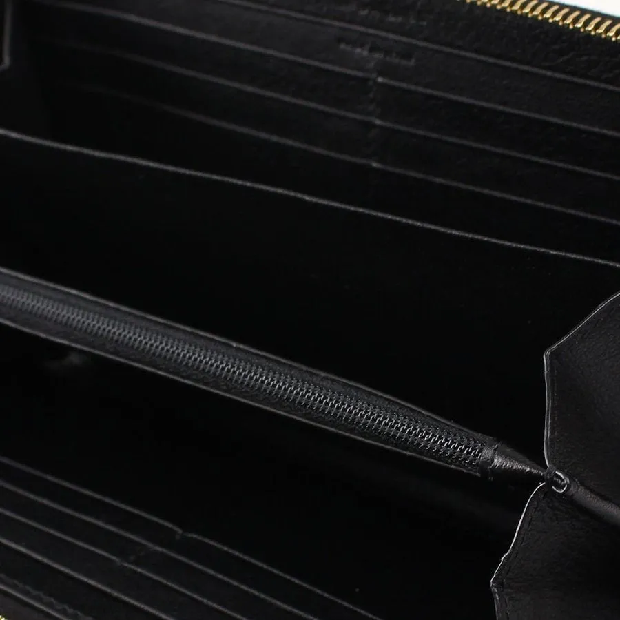 Ysl Sacs Saint Laurent Noir Portefeuille en Cuir Belle De Jour à Fermeture Éclair 568995