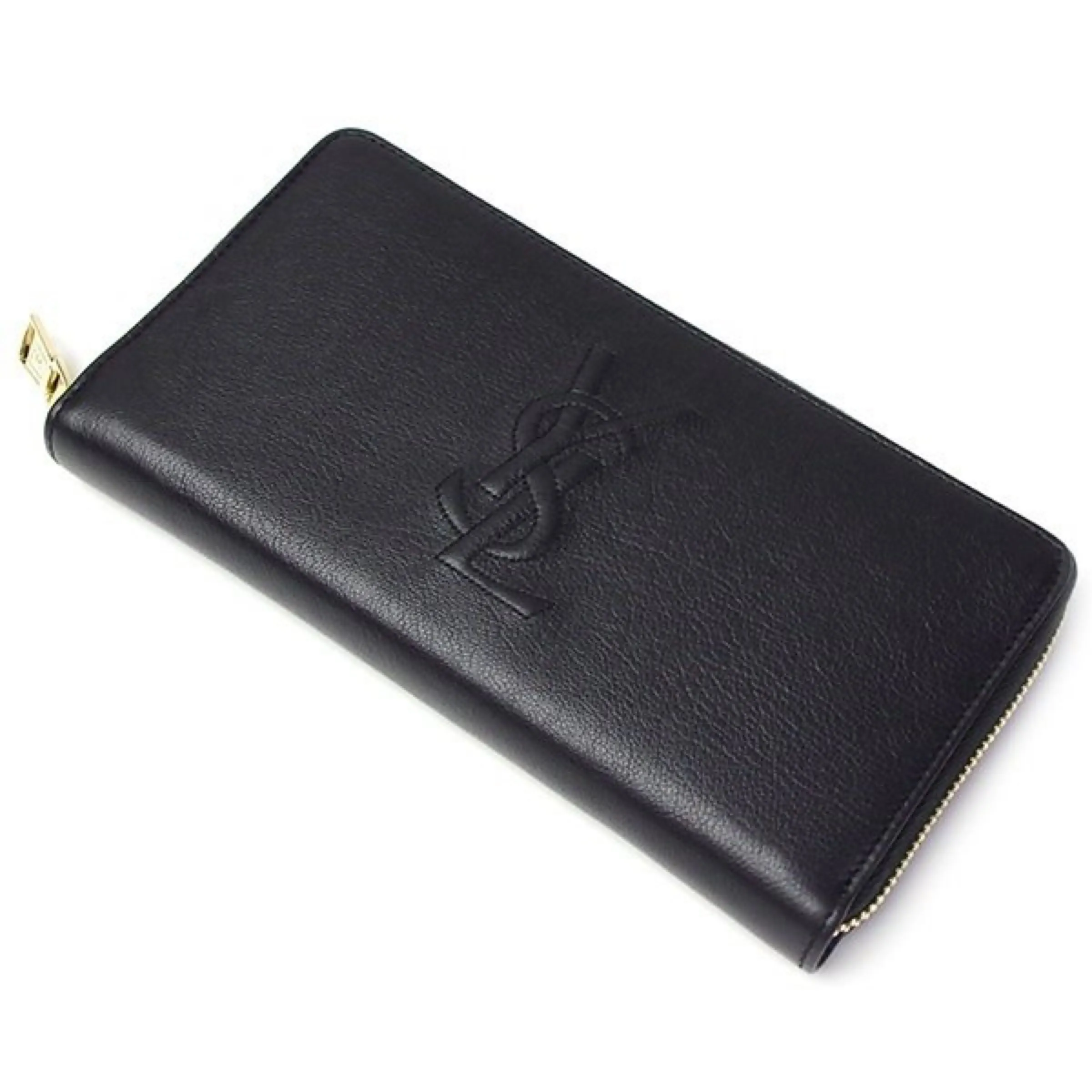 Ysl Sacs Saint Laurent Noir Portefeuille en Cuir Belle De Jour à Fermeture Éclair 568995