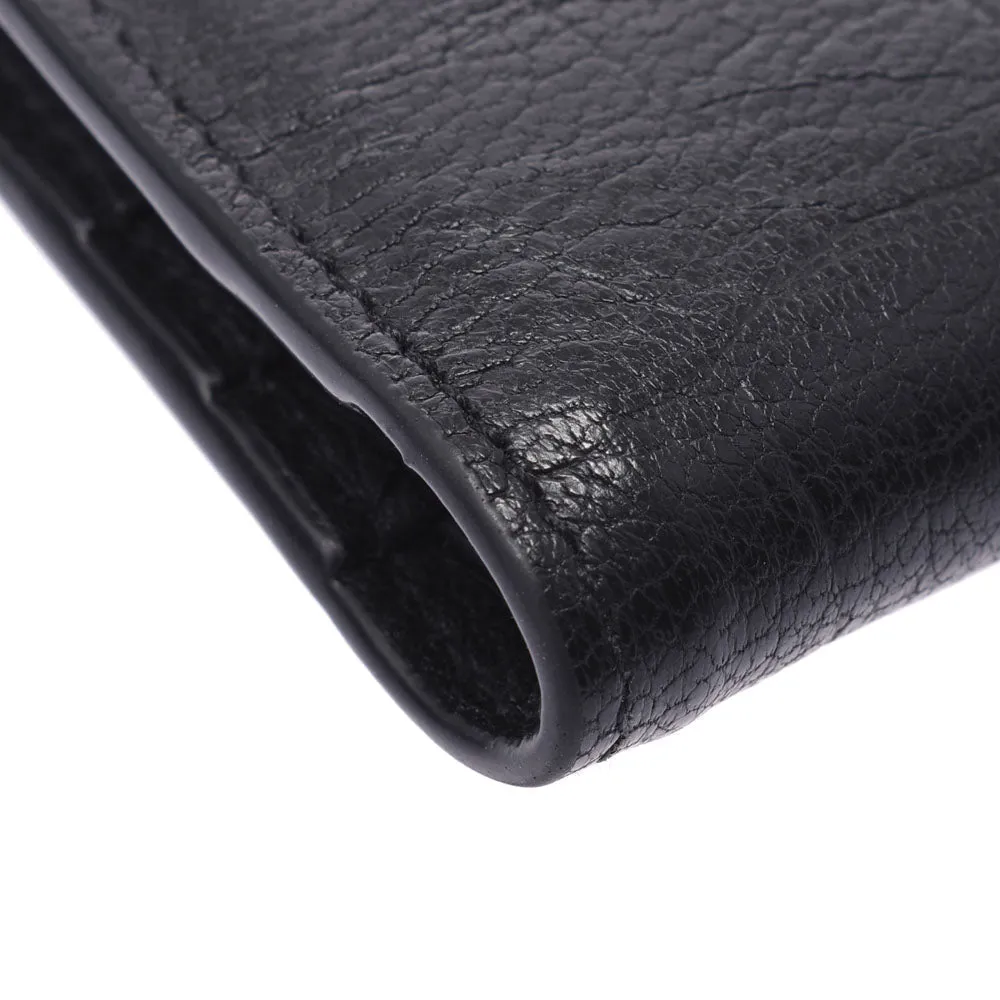 Sac YSL Saint Laurent Portefeuille en Cuir de Veau Crocodile Noir avec Monogramme YSL 529875