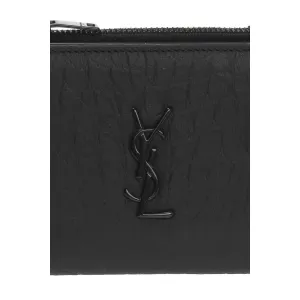 Ysl Bags Saint Laurent Black Crocodile Calf Leather YSL Monogram Wallet 529875