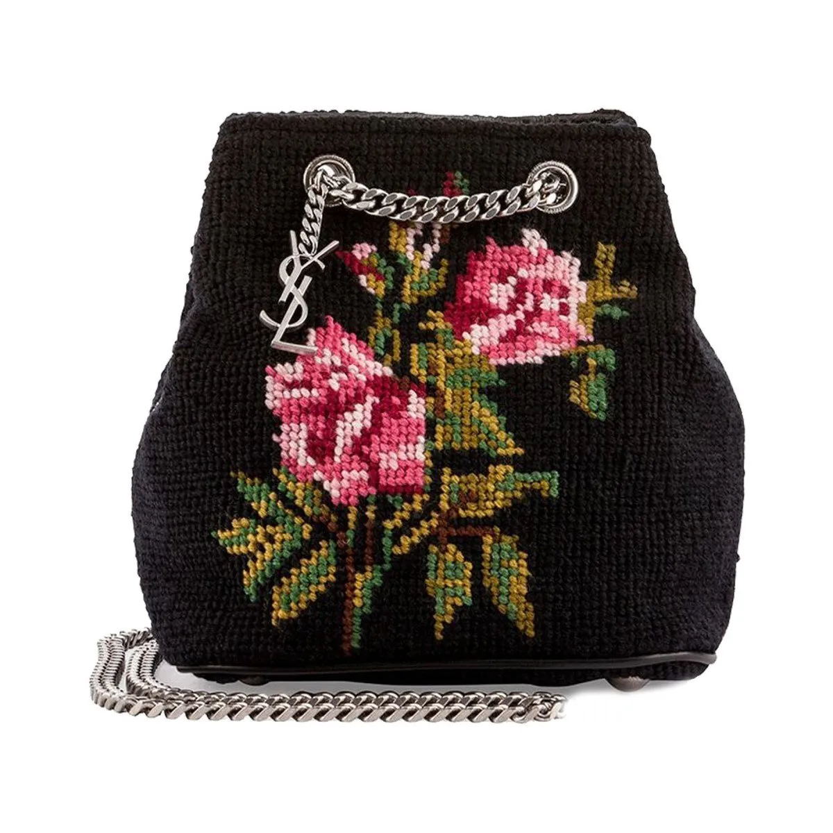 Sacs Ysl Saint Laurent Emmanuelle Seau Grunge Rose Point de Croix 425068