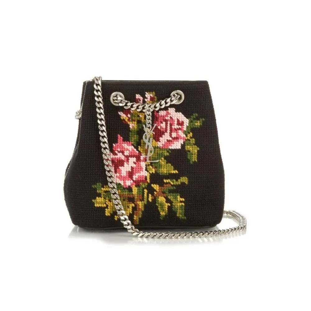 Sacs Ysl Saint Laurent Emmanuelle Seau Grunge Rose Point de Croix 425068