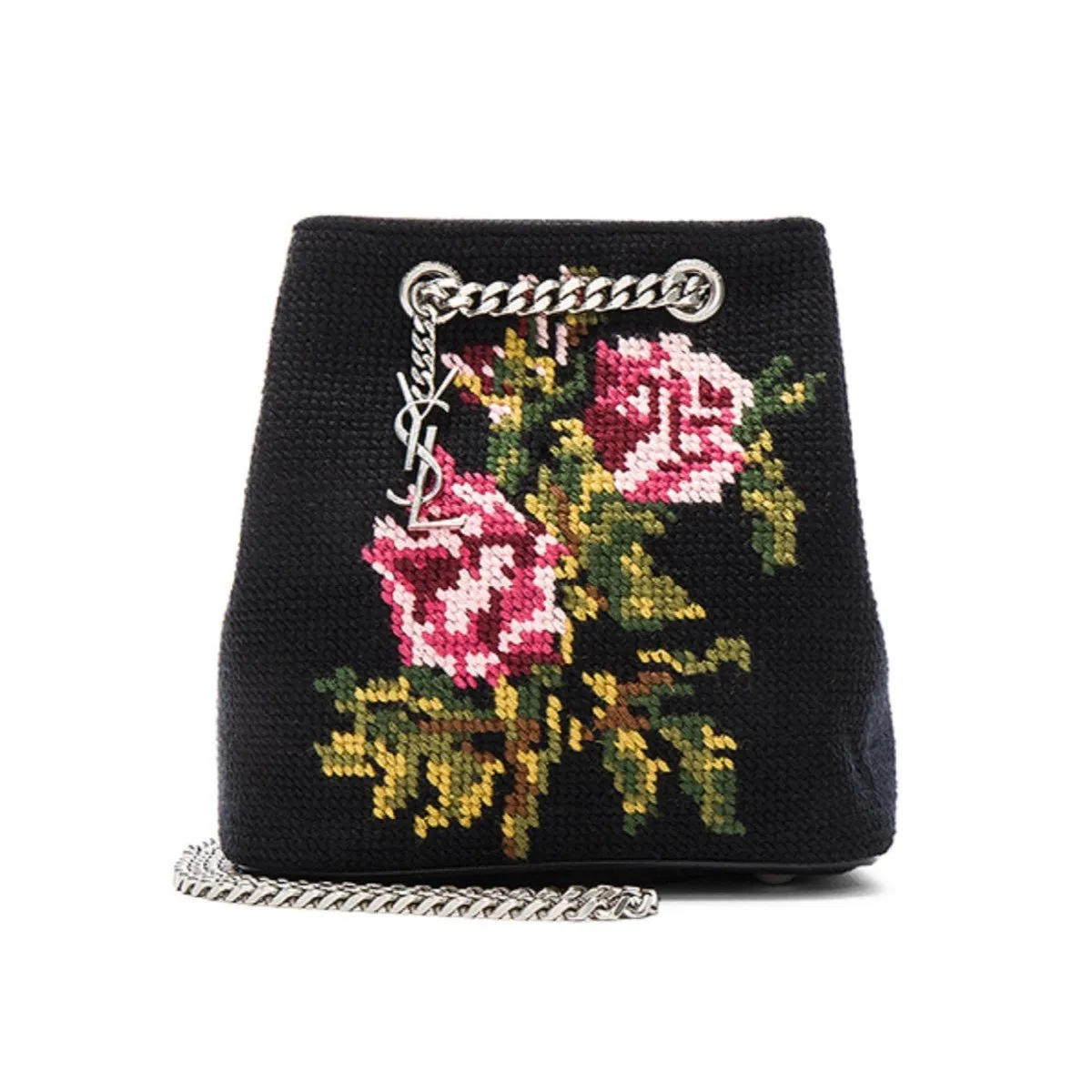 Sacs Ysl Saint Laurent Emmanuelle Seau Grunge Rose Point de Croix 425068