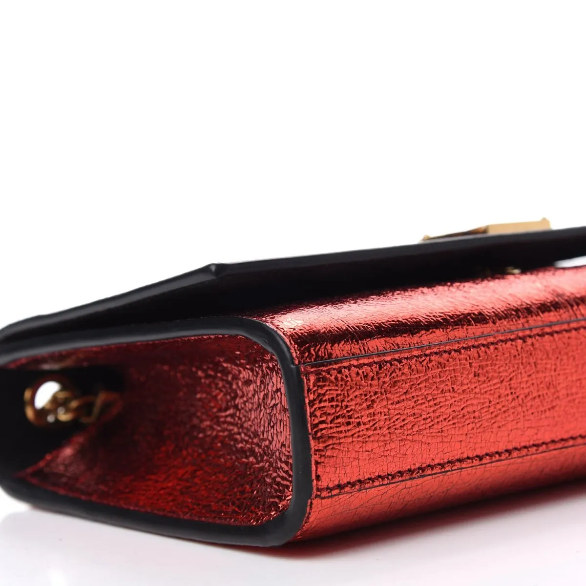 Ysl Sacs Saint Laurent Kate Monogramme Cuir Métallisé Rouge Sac Bandoulière 469390