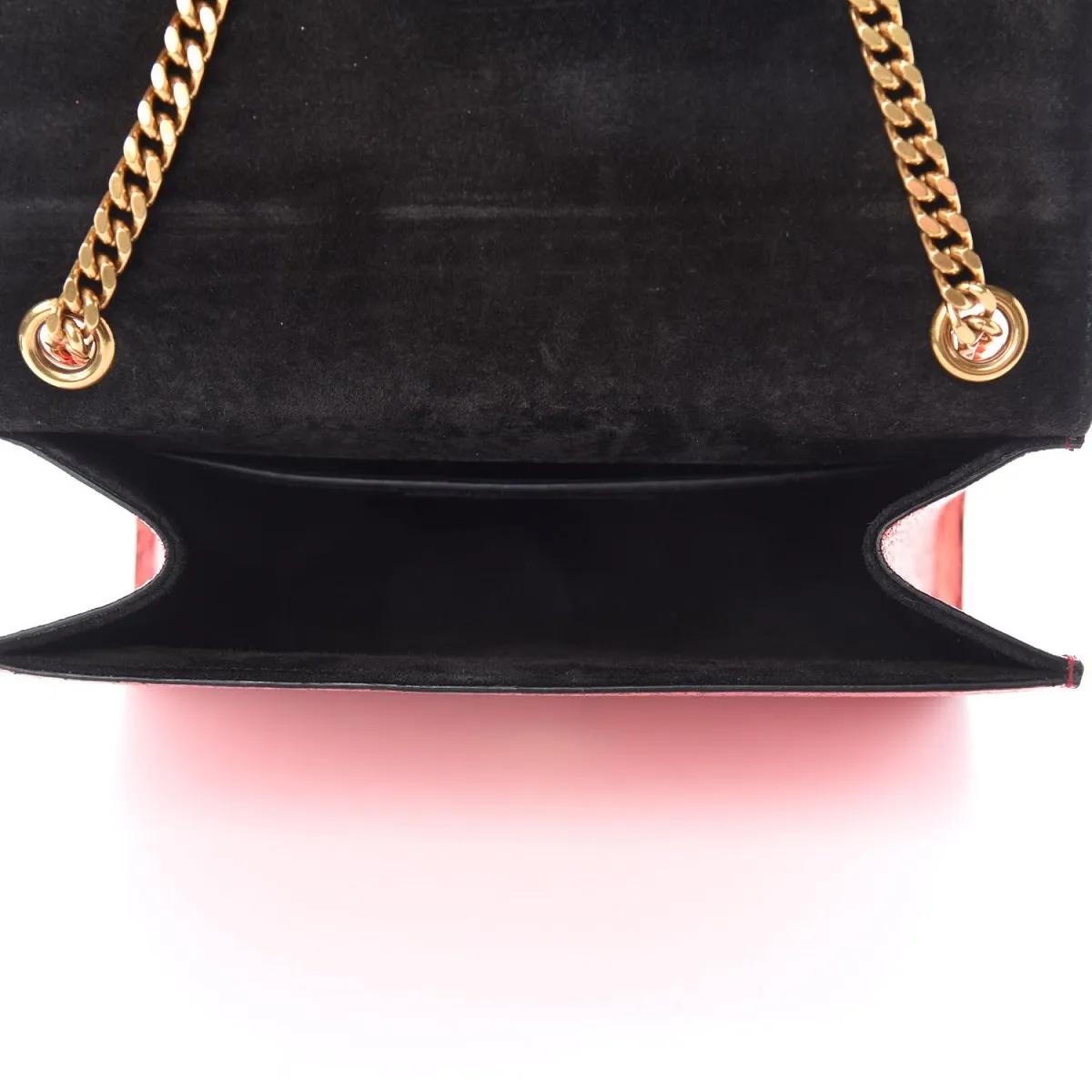 Ysl Sacs Saint Laurent Kate Monogramme Cuir Métallisé Rouge Sac Bandoulière 469390