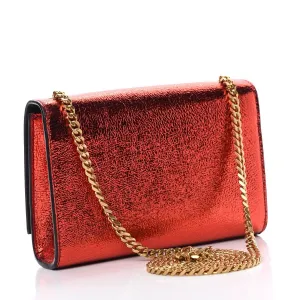 Ysl Bags Saint Laurent Kate Monogramme Red Metallic Leather Crossbody Bag 469390