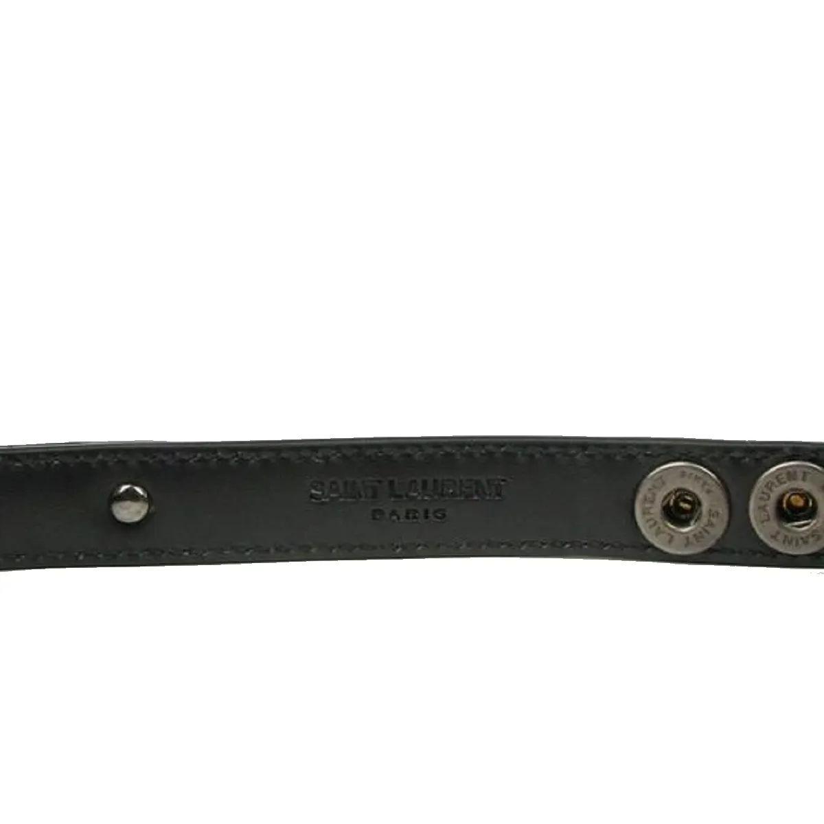 Ysl Sacs Saint Laurent Le Trois Clous Bracelet en Cuir Noir à Double Enroulement Clouté 415293