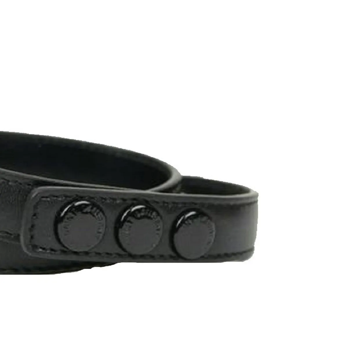Ysl Sacs Saint Laurent Le Trois Clous Bracelet en Cuir Noir à Double Enroulement Clouté 415293