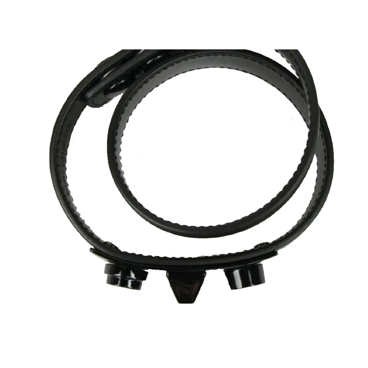 Ysl Sacs Saint Laurent Le Trois Clous Bracelet en Cuir Noir à Double Enroulement Clouté 415293