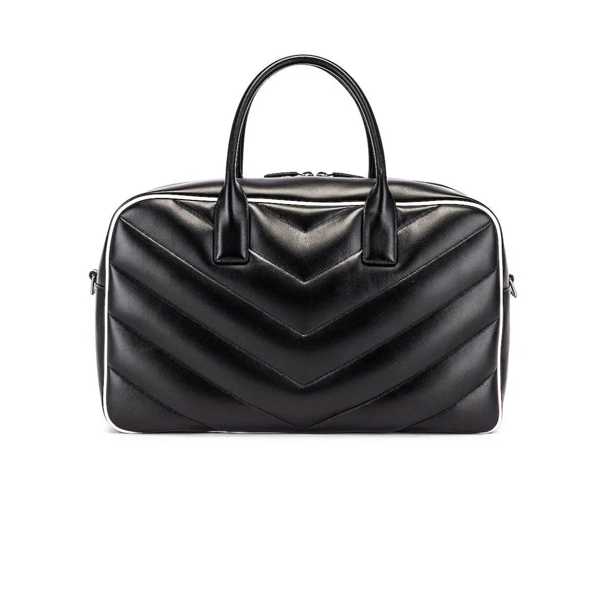 Sac Ysl Saint Laurent Miles Logo en Cuir de Veau Noir Duffel Bowling 525145
