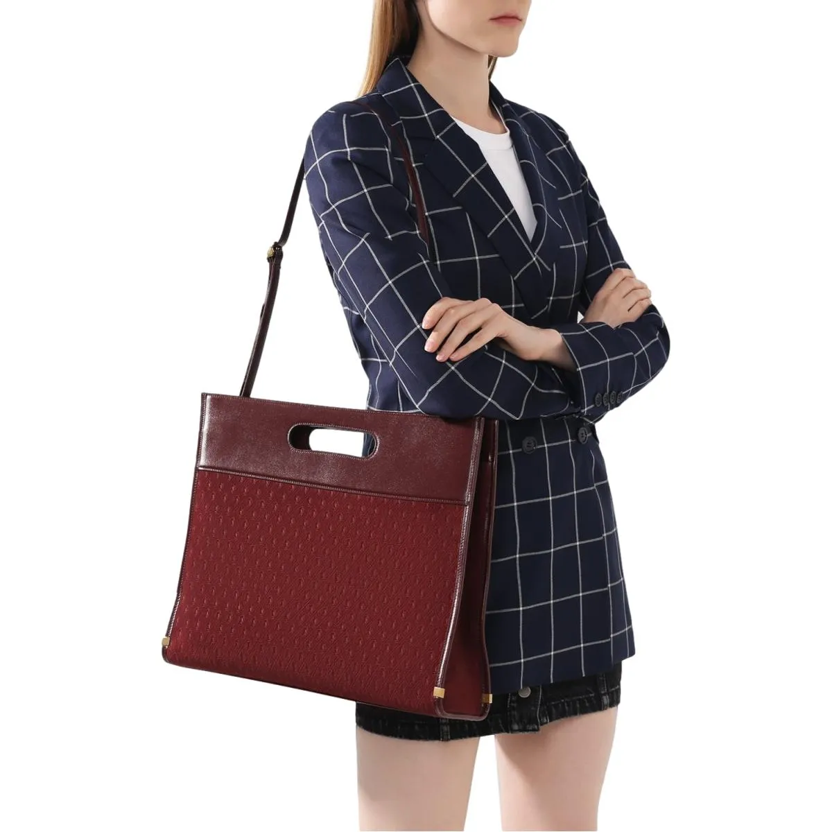 Sac Ysl Saint Laurent Monogram King Palm en daim rouge 579609