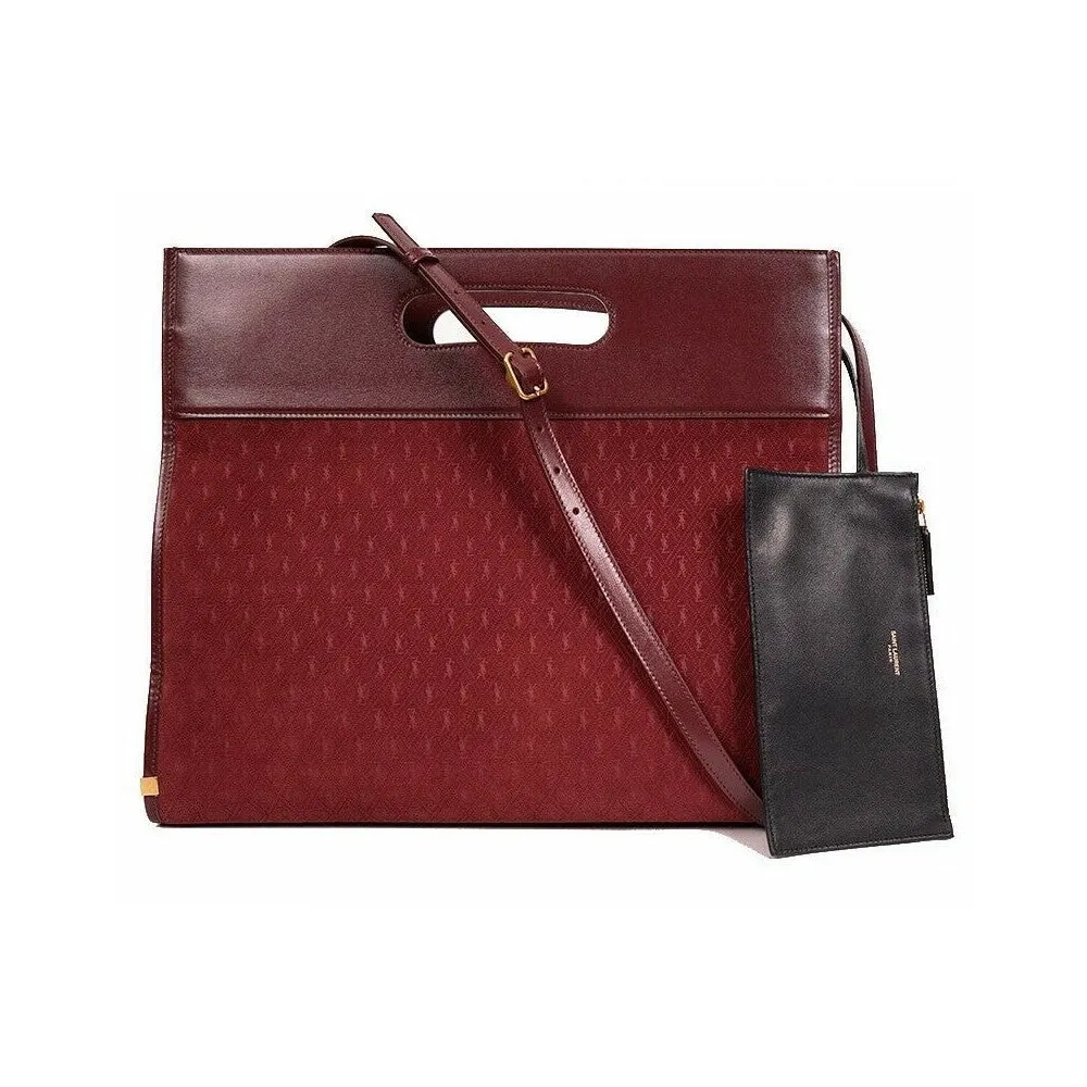 Sac Ysl Saint Laurent Monogram King Palm en daim rouge 579609