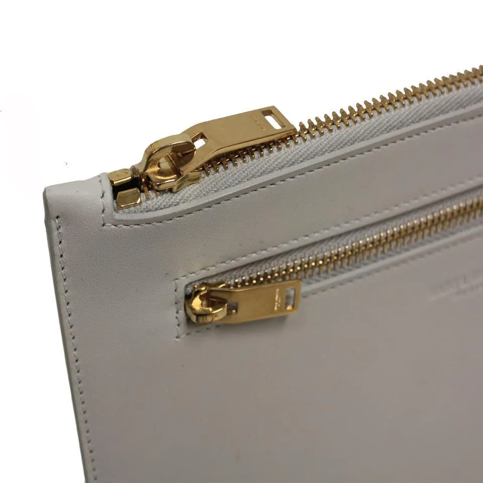 Porte-documents en cuir off-white Saint Laurent Ysl 315872