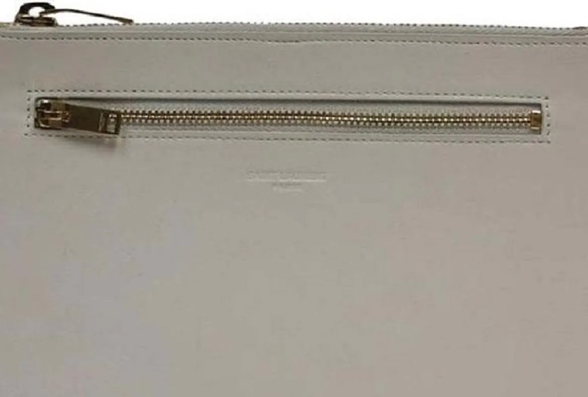 Porte-documents en cuir off-white Saint Laurent Ysl 315872