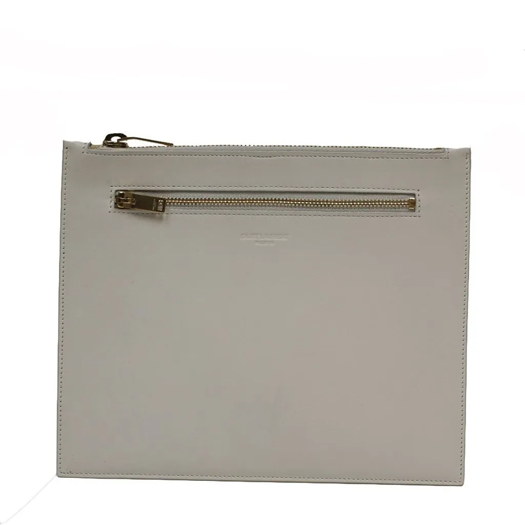 Porte-documents en cuir off-white Saint Laurent Ysl 315872