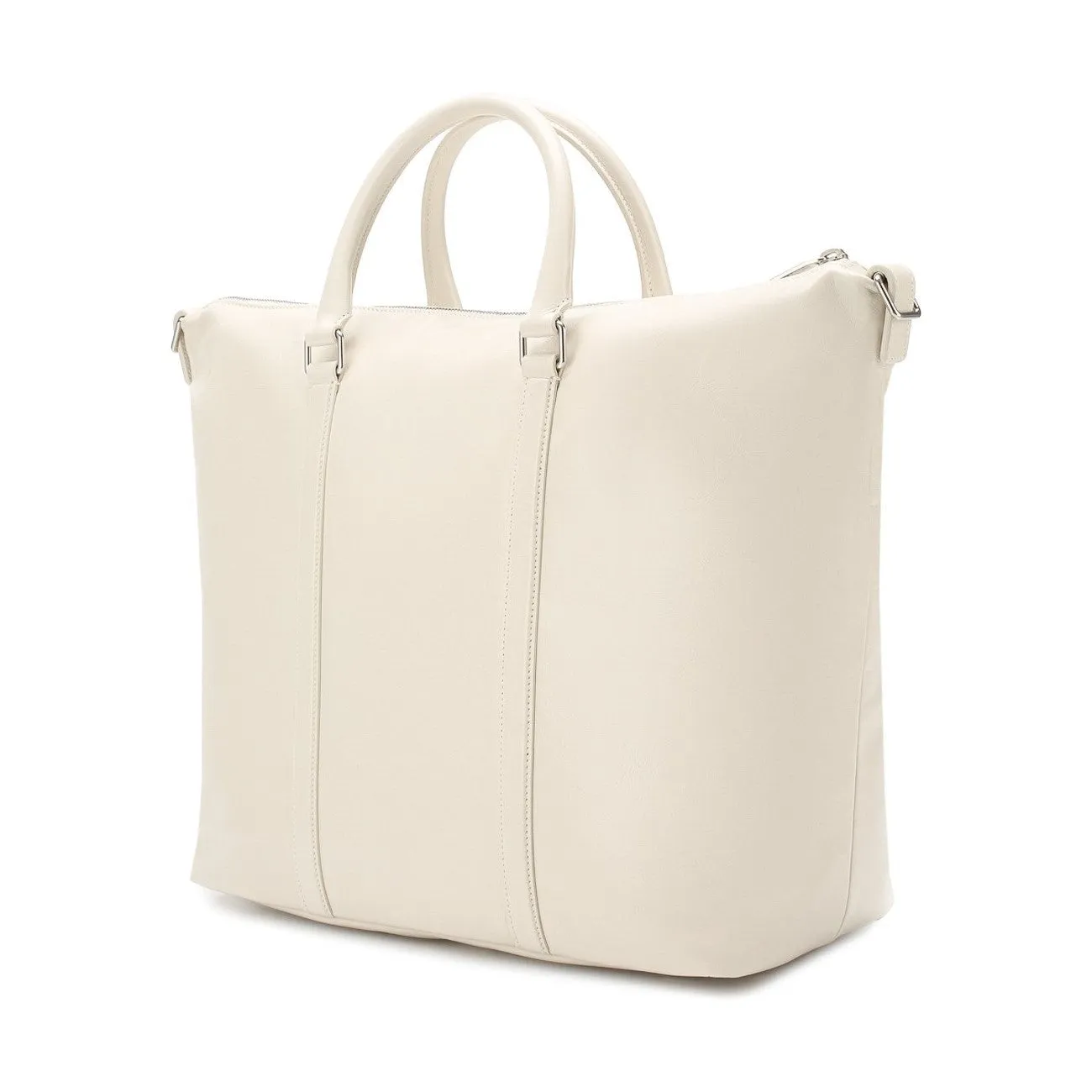 Sac Ysl Saint Laurent Souple en Cuir Ivoire Tote Bag 608958