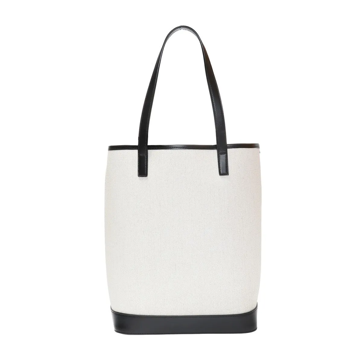 Sac Ysl Saint Laurent Teddy Blanc en Lin Enduit avec Cordon à Nouer Modèle Seau 551595