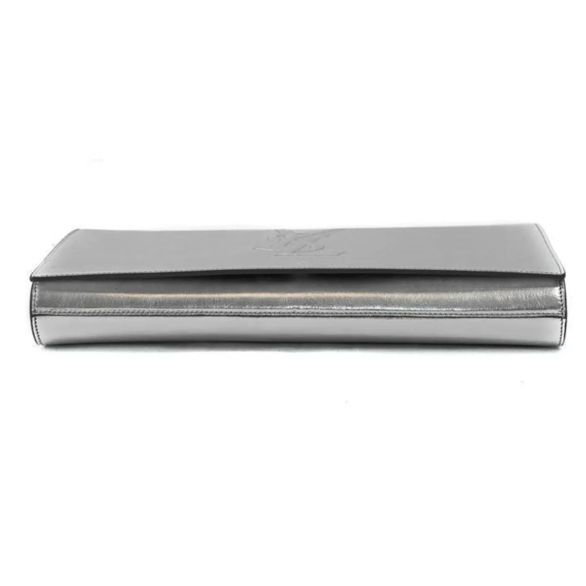 Sacs Ysl Saint Laurent YSL Belle de Jour Grand Clutch en Cuir Argenté Métallisé 568937